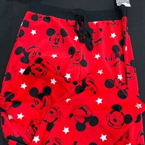 Disney Women’s Red and Black Mickey Mouse Pajama Bottoms